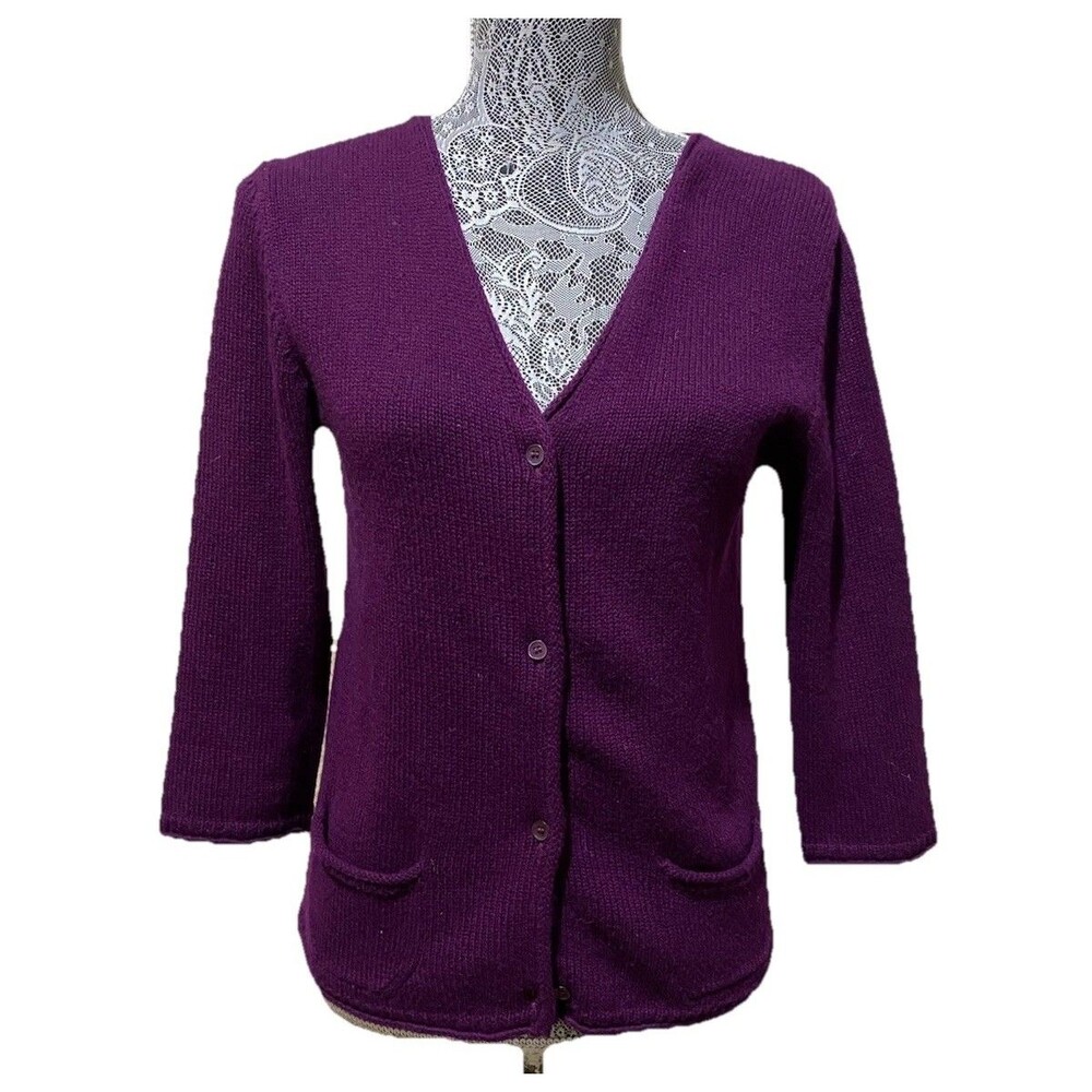 Miu Miu Cashmere Cardigan Womens 8 Purple Italy Designer Luxury Knit Sweater Top